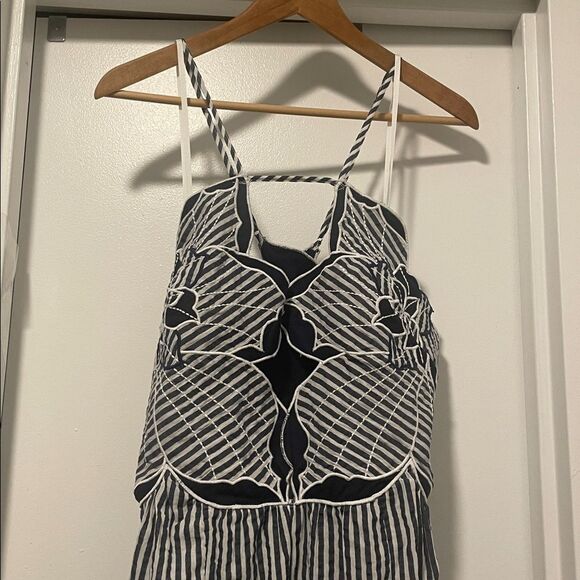 ❤️ ANTHROPOLOGIE NWT Celandine Hibiscus Cutwork Cotton Midi Dress Chic | L - Picture 8 of 9